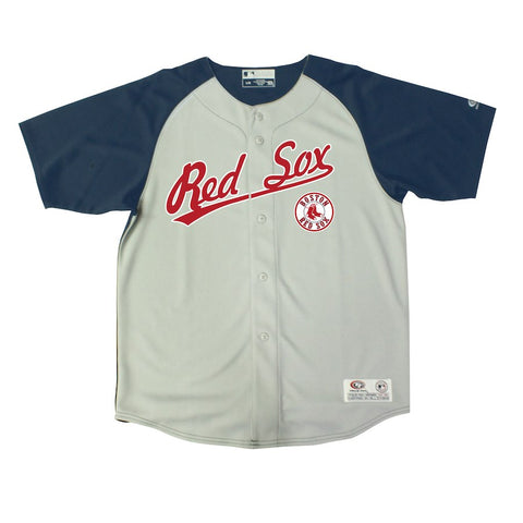 Boston Red Sox Stitches Youth Double Play Jersey - Gray/Navy