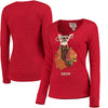 Chicago Blackhawks CCM Women's Lace-Up Henley Long Sleeve T-Shirt