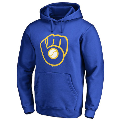 Milwaukee Brewers Secondary Color Primary Logo Pullover Hoodie