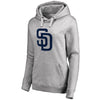 San Diego Padres Women's Secondary Color Primary Logo Pullover Hoodie - Ash
