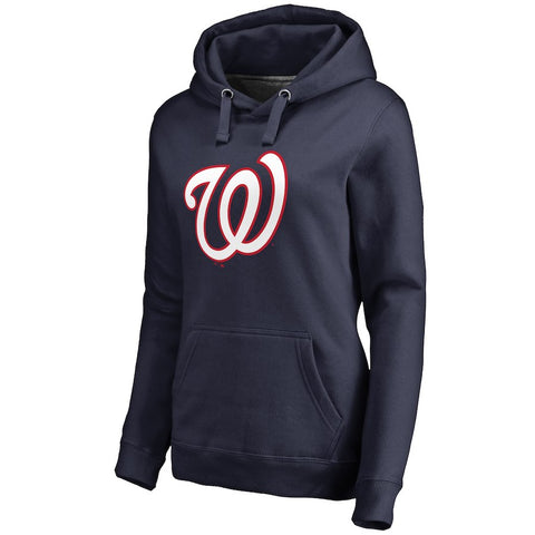 Washington Nationals Women's Secondary Color Primary Logo Pullover Hoodie