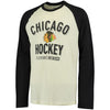 Chicago Blackhawks CCM Team Logo Tri-Blend Raglan Long Sleeve T-Shirt - Cream