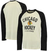 Chicago Blackhawks CCM Team Logo Tri-Blend Raglan Long Sleeve T-Shirt - Cream