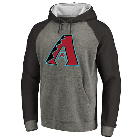 Arizona Diamondbacks Primary Logo Raglan Sleeve Tri-Blend Pullover Hoodie - Ash