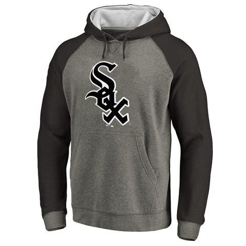 Chicago White Sox Primary Logo Raglan Sleeve Tri-Blend Pullover Hoodie - Ash