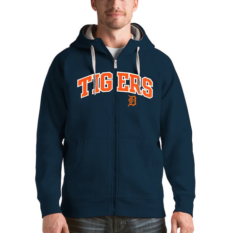 Detroit Tigers Antigua Victory Full-Zip Hoodie - Navy