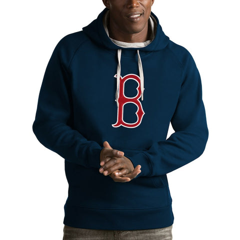 Boston Red Sox Antigua Victory Pullover Hoodie - Heathered Gray