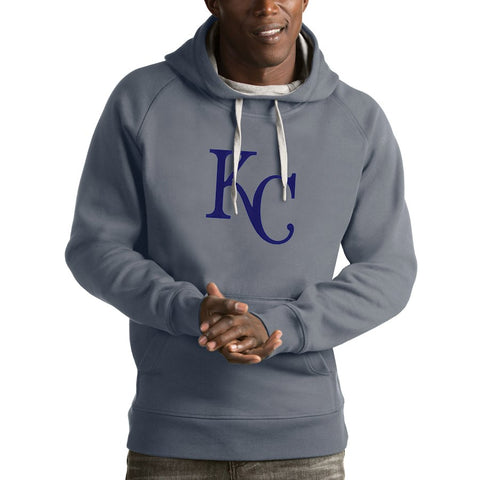 Kansas City Royals Antigua Victory Pullover Hoodie - Heathered Gray
