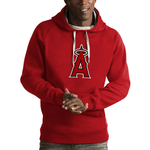 Los Angeles Angels Antigua Victory Pullover Hoodie - Heathered Gray
