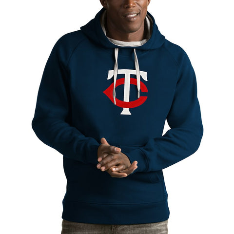 Minnesota Twins Antigua Victory Pullover Hoodie - Heathered Gray