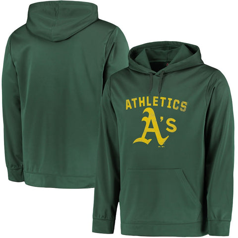 Oakland Athletics Majestic Big & Tall Distressed Hoodie - Green