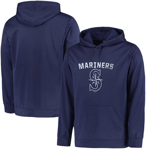 Seattle Mariners Majestic Big & Tall Distressed Hoodie - Navy