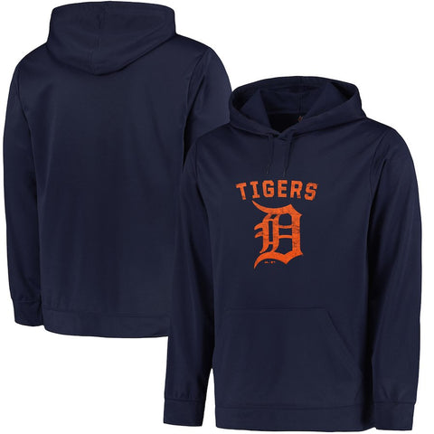 Detroit Tigers Majestic Big & Tall Distressed Hoodie - Navy