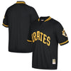 Pittsburgh Pirates Mitchell & Ness Cooperstown Collection Mesh Batting Practice Quarter-Zip Jersey - Black