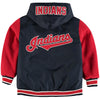 Cleveland Indians JH Design Youth Reversible Hooded Jacket - Navy/Red