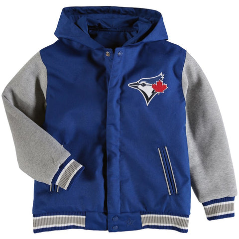Toronto Blue Jays JH Design Youth Reversible Hooded Jacket - Royal/Gray