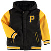 Pittsburgh Pirates JH Design Youth Reversible Hooded Jacket - Black/Yellow