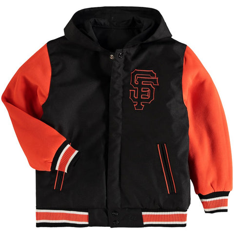 San Francisco Giants JH Design Youth Reversible Hooded Jacket - Black/Orange