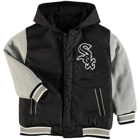 Chicago White Sox JH Design Youth Reversible Hooded Jacket - Black/Gray