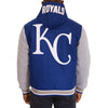Kansas City Royals JH Design Polytwill Reversible Hooded Jacket - Royal/Gray