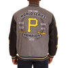 Pittsburgh Pirates JH Design MLB Reversible Commemorative Melton Jacket - Heathered Gray