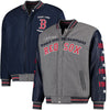 Boston Red Sox JH Design MLB Reversible Commemorative Melton Jacket - Heathered Gray