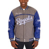 Kansas City Royals JH Design MLB Reversible Commemorative Melton Jacket - Heathered Gray/Royal