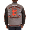 San Francisco Giants JH Design MLB Reversible Commemorative Melton Jacket - Heathered Gray