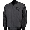 Kansas City Royals JH Designs MLB Reversible Wool Jacket - Heathered Charcoal