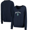 Seattle Mariners Soft as a Grape Women's Drapey V-Neck Sweatshirt - Navy
