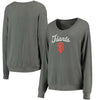 San Francisco Giants Soft as a Grape Women's Drapey V-Neck Sweatshirt - Charcoal