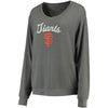 San Francisco Giants Soft as a Grape Women's Drapey V-Neck Sweatshirt - Charcoal