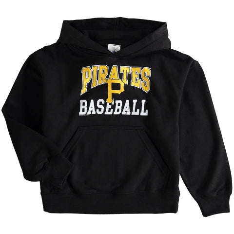 Pittsburgh Pirates Soft as a Grape Youth Pullover Hoodie - Black