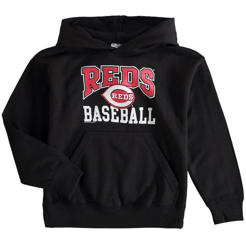 Cincinnati Reds Soft as a Grape Youth Pullover Hoodie - Black