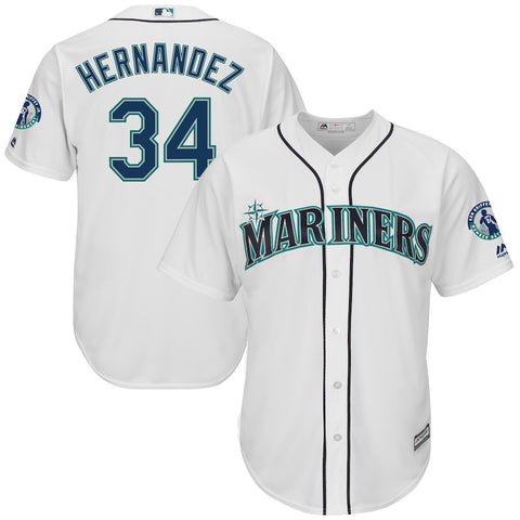 Felix Hernandez Seattle Mariners Majestic Griffey Retirement Day Patch Cool Base Player Jersey - White
