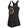 Boston Bruins Women's Distressed Primary Logo Tri-Blend Tank Top - Black