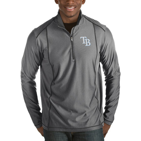 Tampa Bay Rays Antigua Tempo Half-Zip Pullover Jacket - Heathered Charcoal