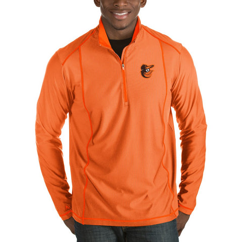 Baltimore Orioles Antigua Tempo Half-Zip Pullover Jacket - Heathered Charcoal
