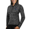Miami Marlins Antigua Women's Fortune Half-Zip Pullover Sweater - Heathered Charcoal