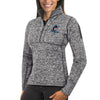 Miami Marlins Antigua Women's Fortune Half-Zip Pullover Sweater - Heathered Charcoal
