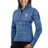 Texas Rangers Antigua Women's Fortune Half-Zip Pullover Sweater - Heathered Charcoal