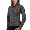 San Francisco Giants Antigua Women's Fortune Half-Zip Pullover Sweater - Heathered Black