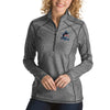 Miami Marlins Antigua Women's Tempo Desert Dry 1/4-Zip Pullover Jacket - Heathered Black