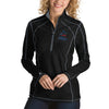 Miami Marlins Antigua Women's Tempo Desert Dry 1/4-Zip Pullover Jacket - Heathered Black