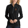 San Francisco Giants Antigua Women's Tempo Desert Dry 1/4-Zip Pullover Jacket - Heathered Black