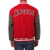 Los Angeles Angels JH Design Two-Tone Wool Jacket - Red/Gray