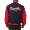 Atlanta Braves JH Design Two-Tone Wool Jacket - Navy/Red