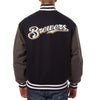 Milwaukee Brewers JH Design Two-Tone Wool Jacket - Navy/Gray