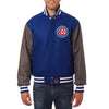 Chicago Cubs JH Design Two-Tone Wool Jacket - Royal/Gray