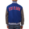 Chicago Cubs JH Design Two-Tone Wool Jacket - Royal/Gray